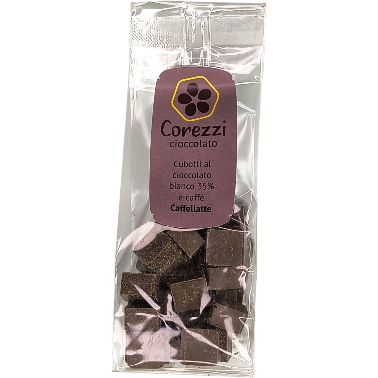 Cioccolato Bianco al Caffè 35% - Cubotti 100g | Gusto Equilibrato e Deciso - Corezzi Cioccolato