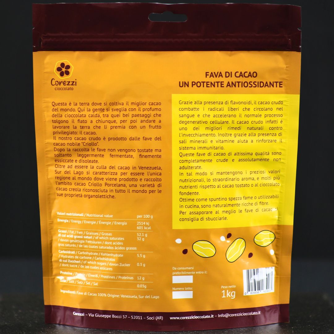 Fave di Cacao Crude Sur del Lago – Cacao Biologico Criollo dal Venezuela | Intenso e Aromatico - Corezzi Cioccolato