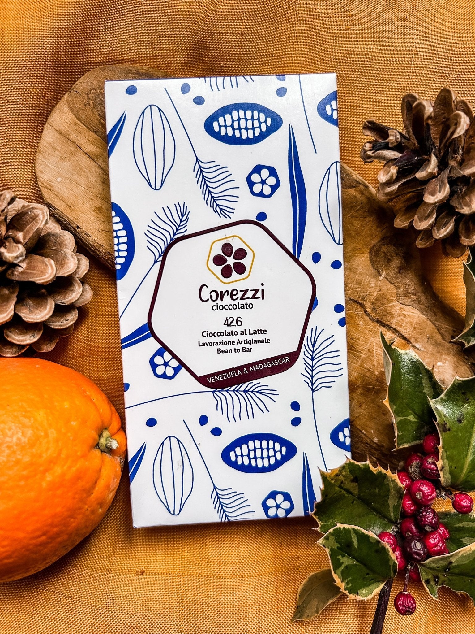 Cioccolato al Latte 42.6% Monorigine Venezuela & Madagascar - Barretta 80g - Corezzi Cioccolato