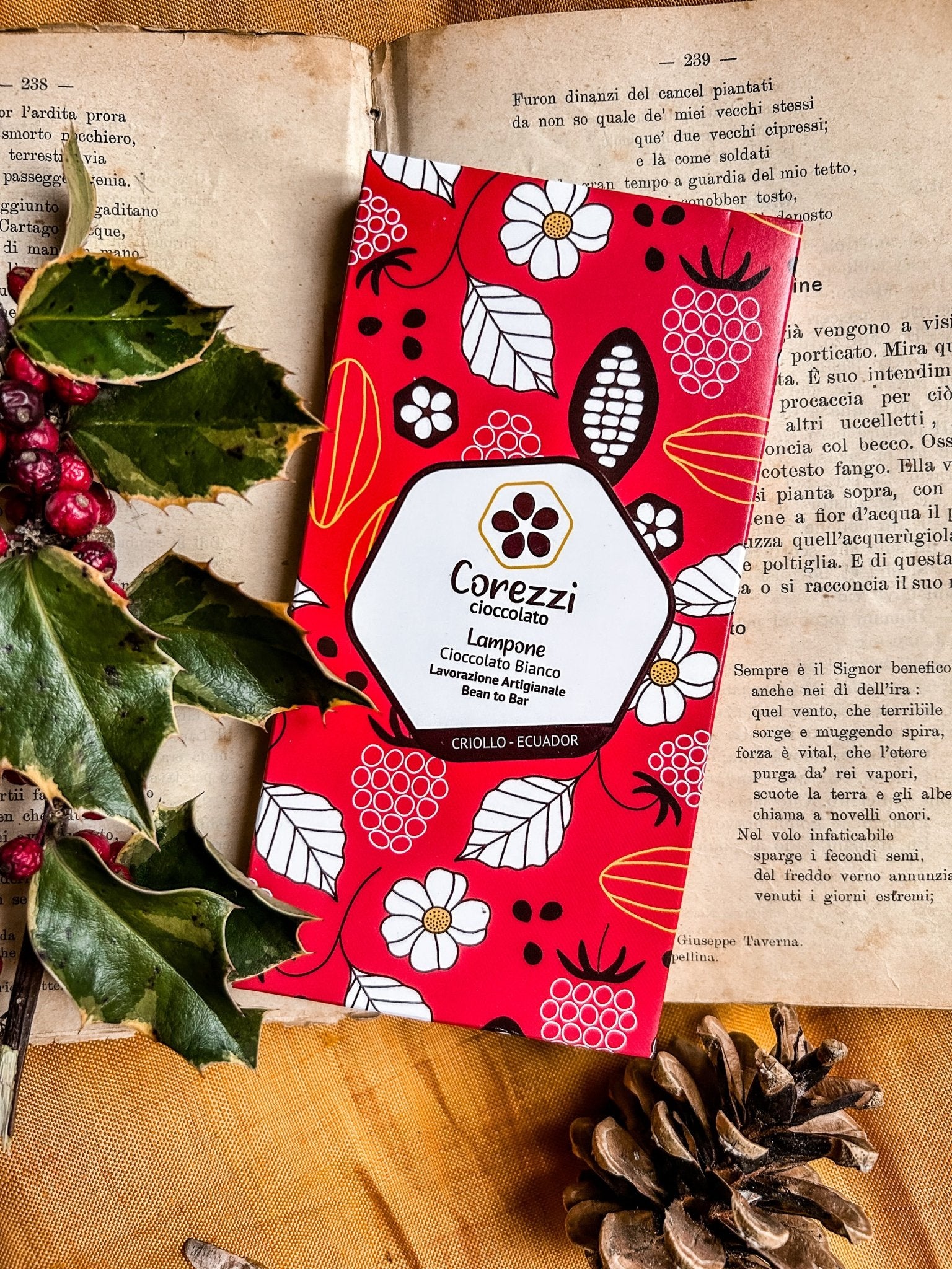 Cioccolato Bianco al Lampone 32% - Barrette da 80g | Gusto Equilibrato e Delicato - Corezzi Cioccolato