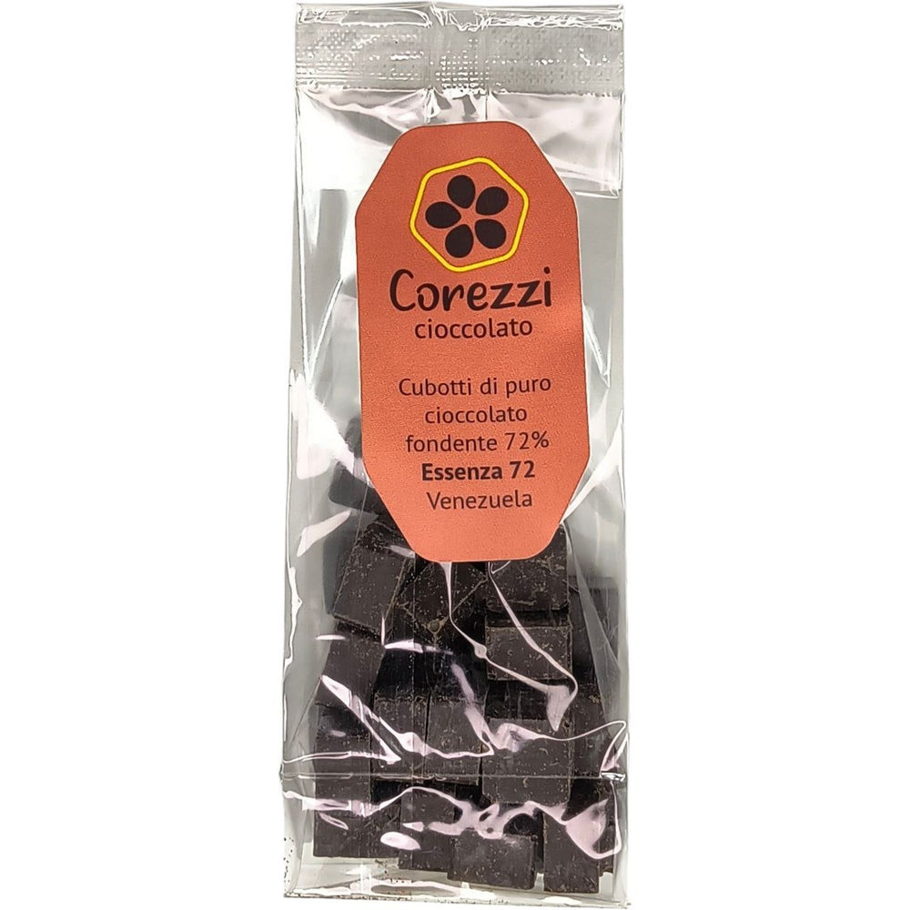 Essenza 72 - Fondente Extra 72% Monorigine Venezuela - Cubotti 100g - Corezzi Cioccolato