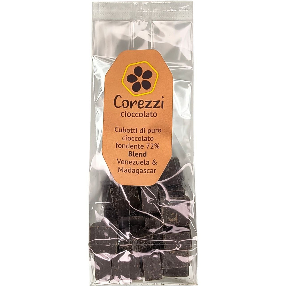 Fondente Extra 72% Monorigine Venezuela & Madagascar - Cubotti 100g - Corezzi Cioccolato